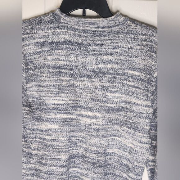 Abercrombie & Fitch L Cable Knit Lngslve GrayWhite ColorBlend Yarn Women Sweater - Picture 7 of 8